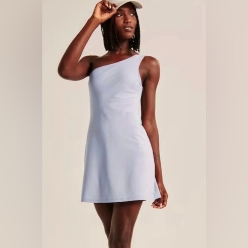 Abercrombie & Fitch One-Shoulder Light Blue Mini Dress